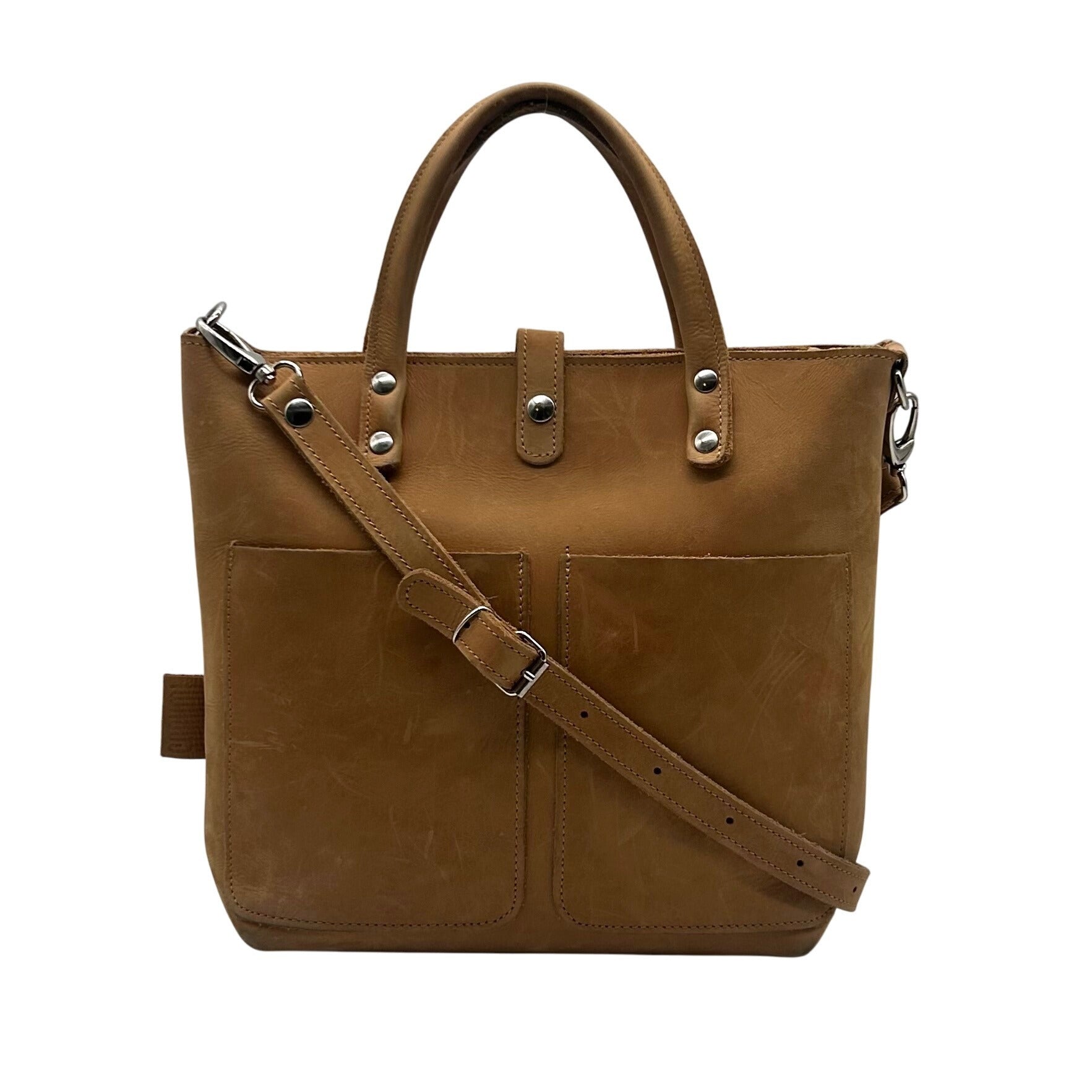 Sanumi Camel Leather Tote Bag