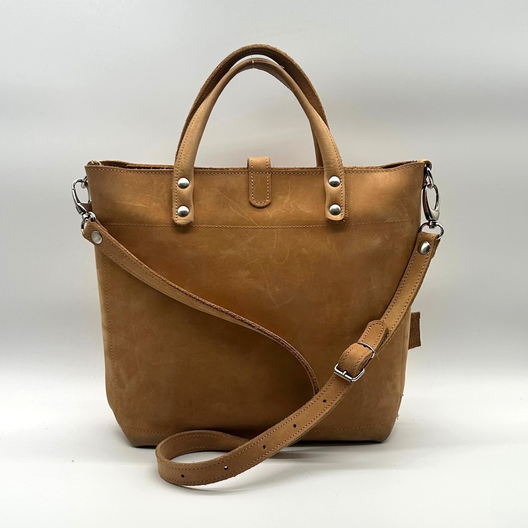 Sanumi Camel Leather Tote Bag