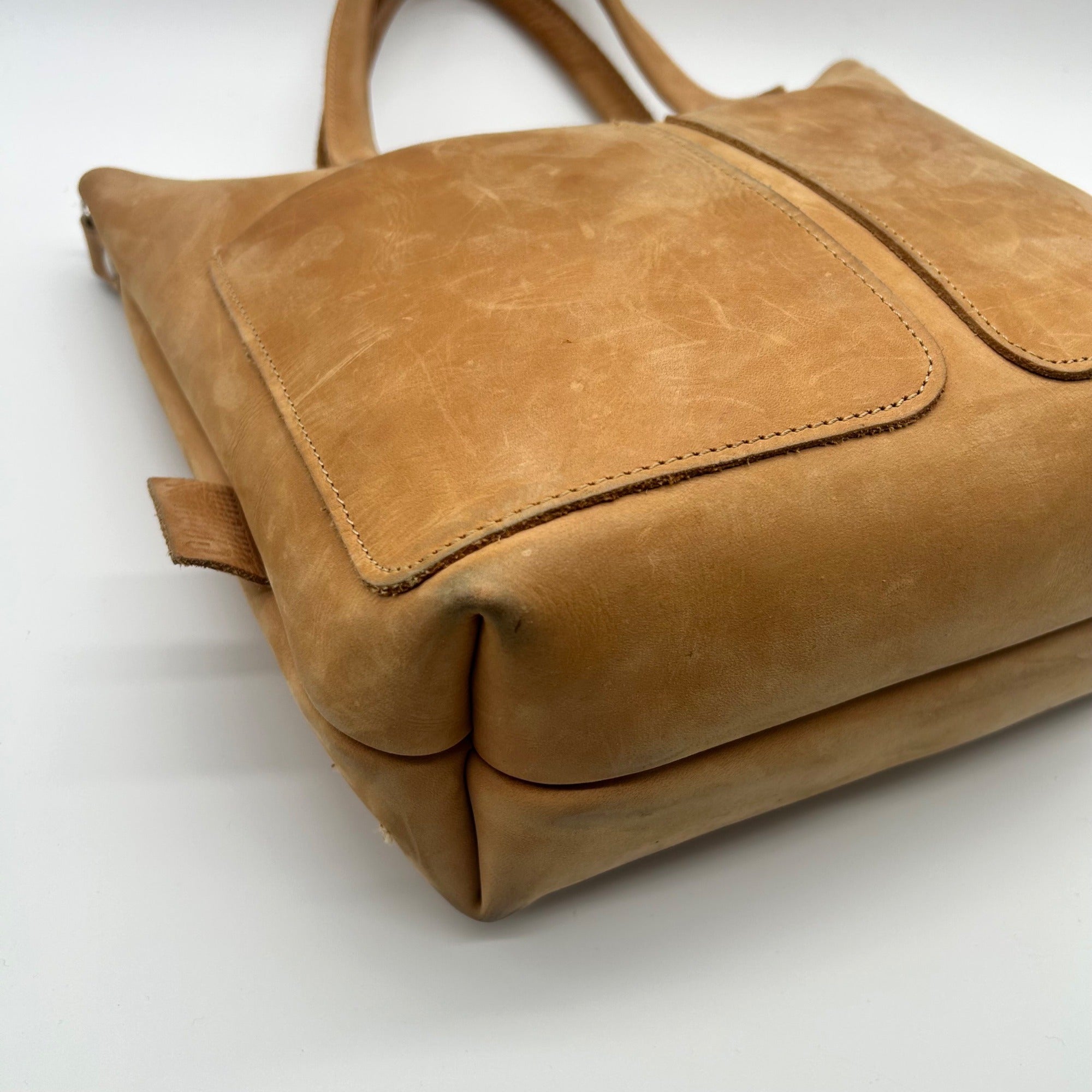 Sanumi Camel Leather Tote Bag