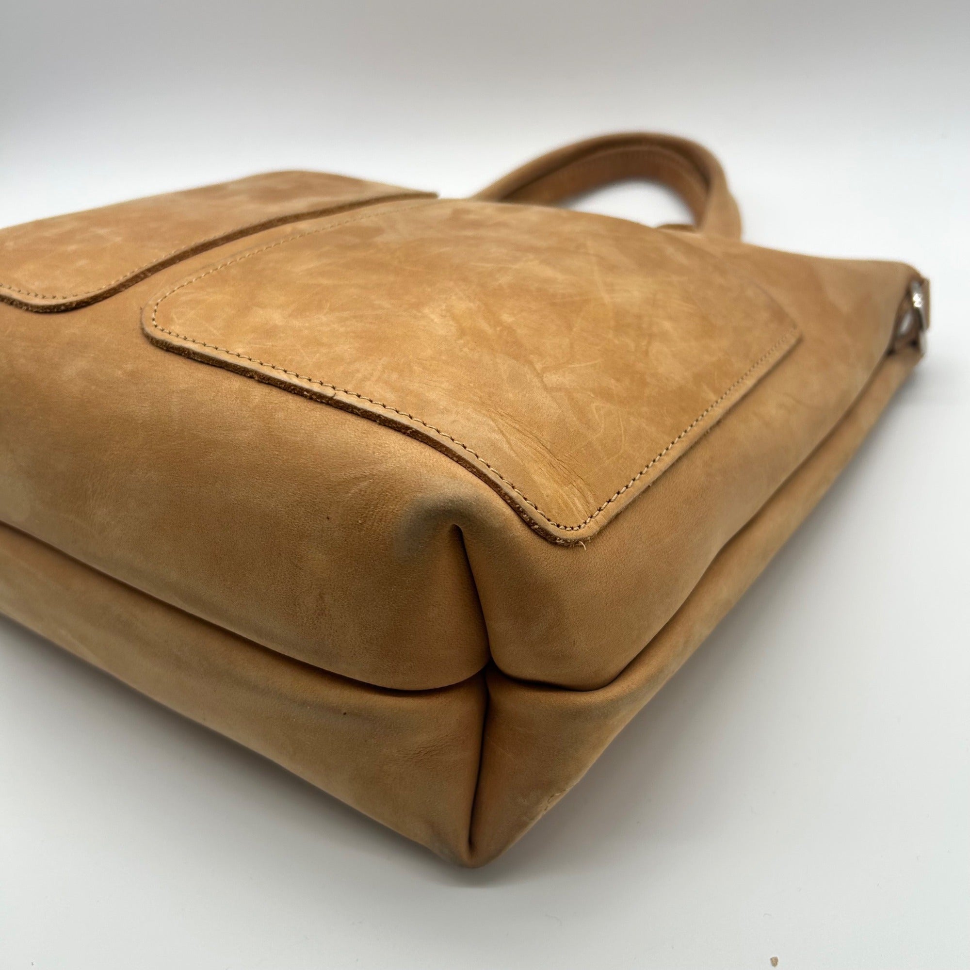 Sanumi Camel Leather Tote Bag