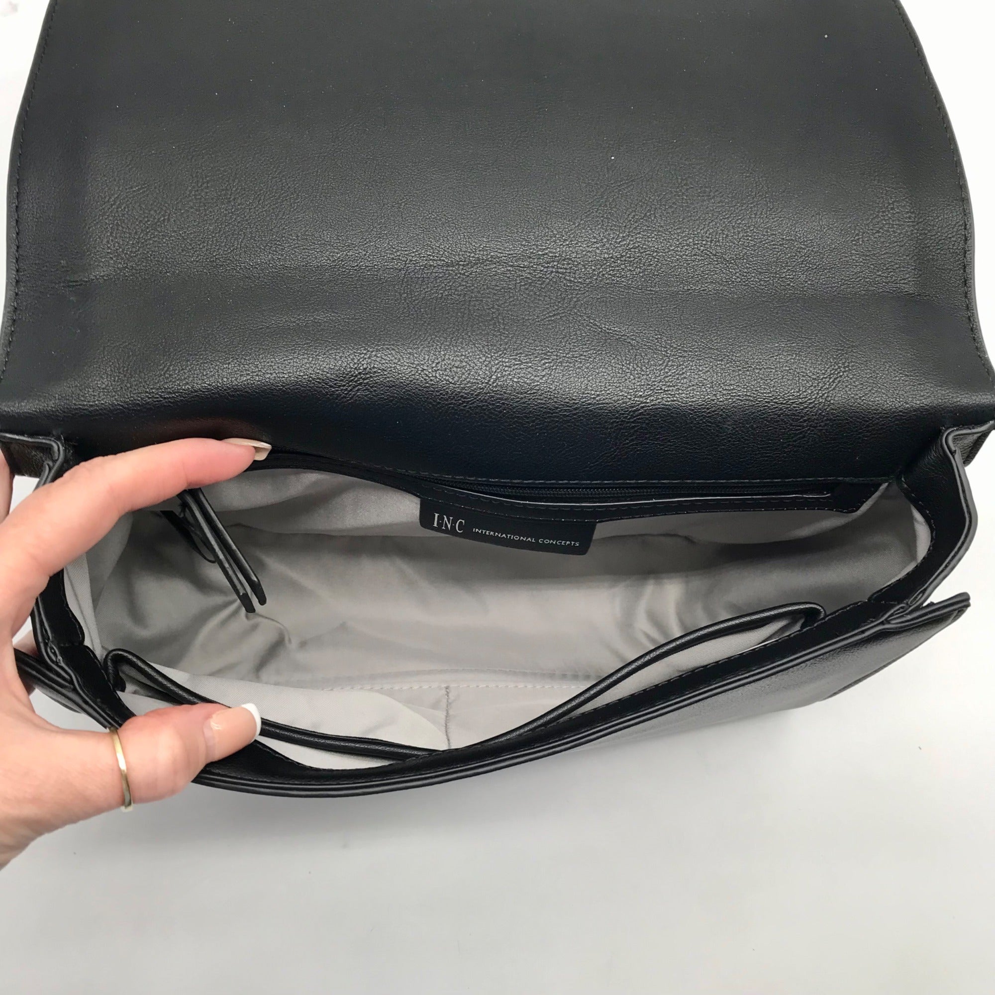 I.N.C. International Concepts Black Rhinestone Ajae Hotfix Shoulder Bag