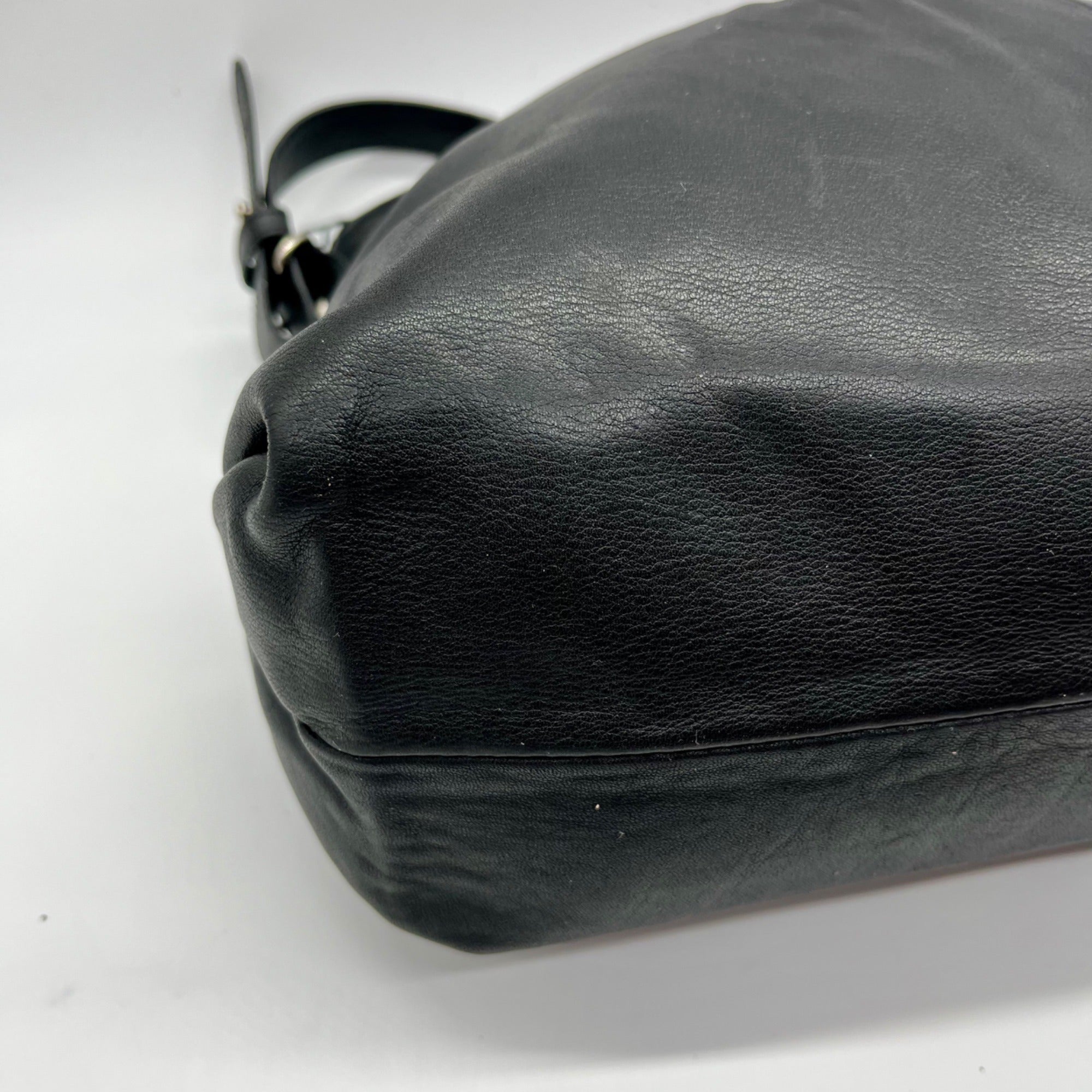 Franklin Covey Black Leather Veronica Shoulder Bag
