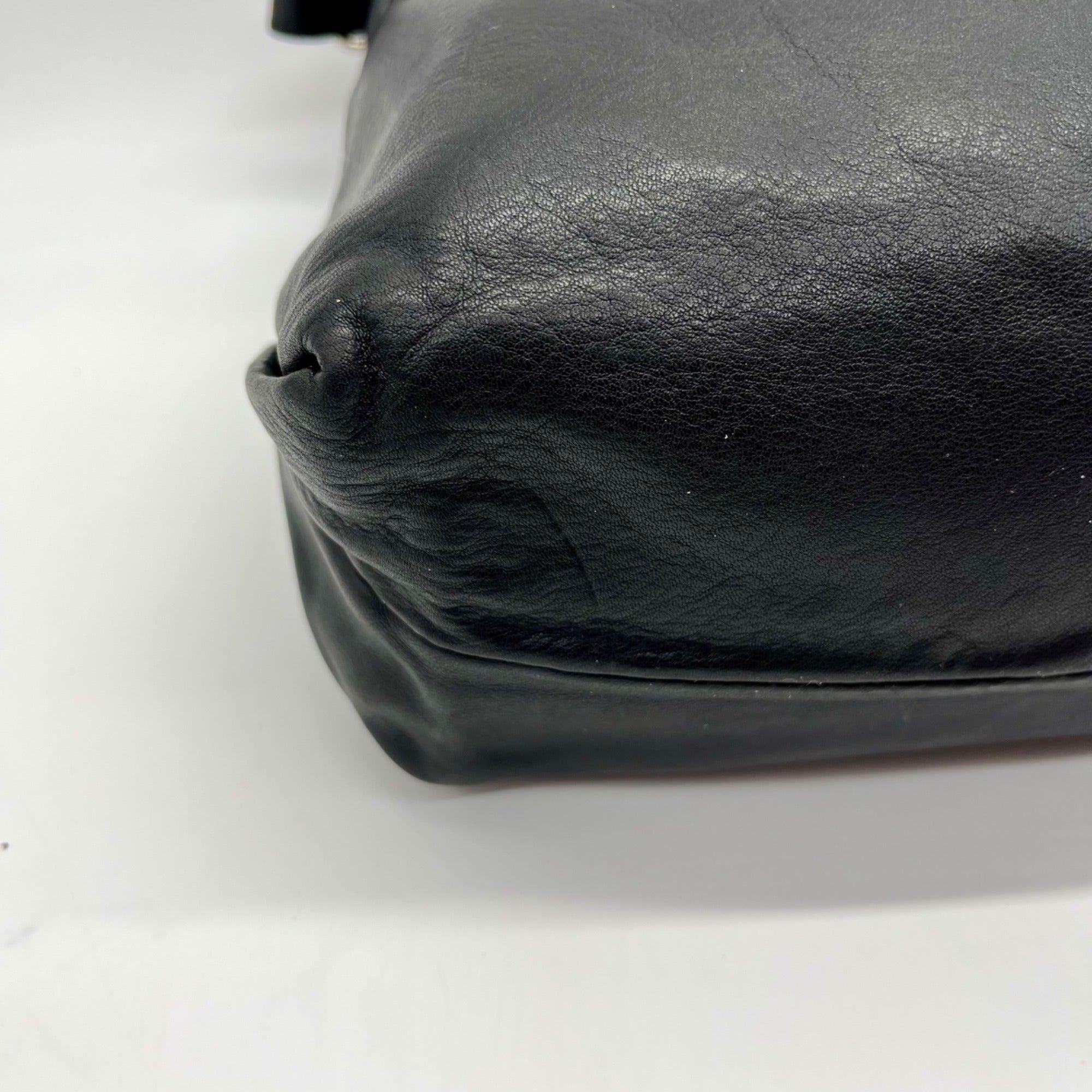 Franklin Covey Black Leather Veronica Shoulder Bag
