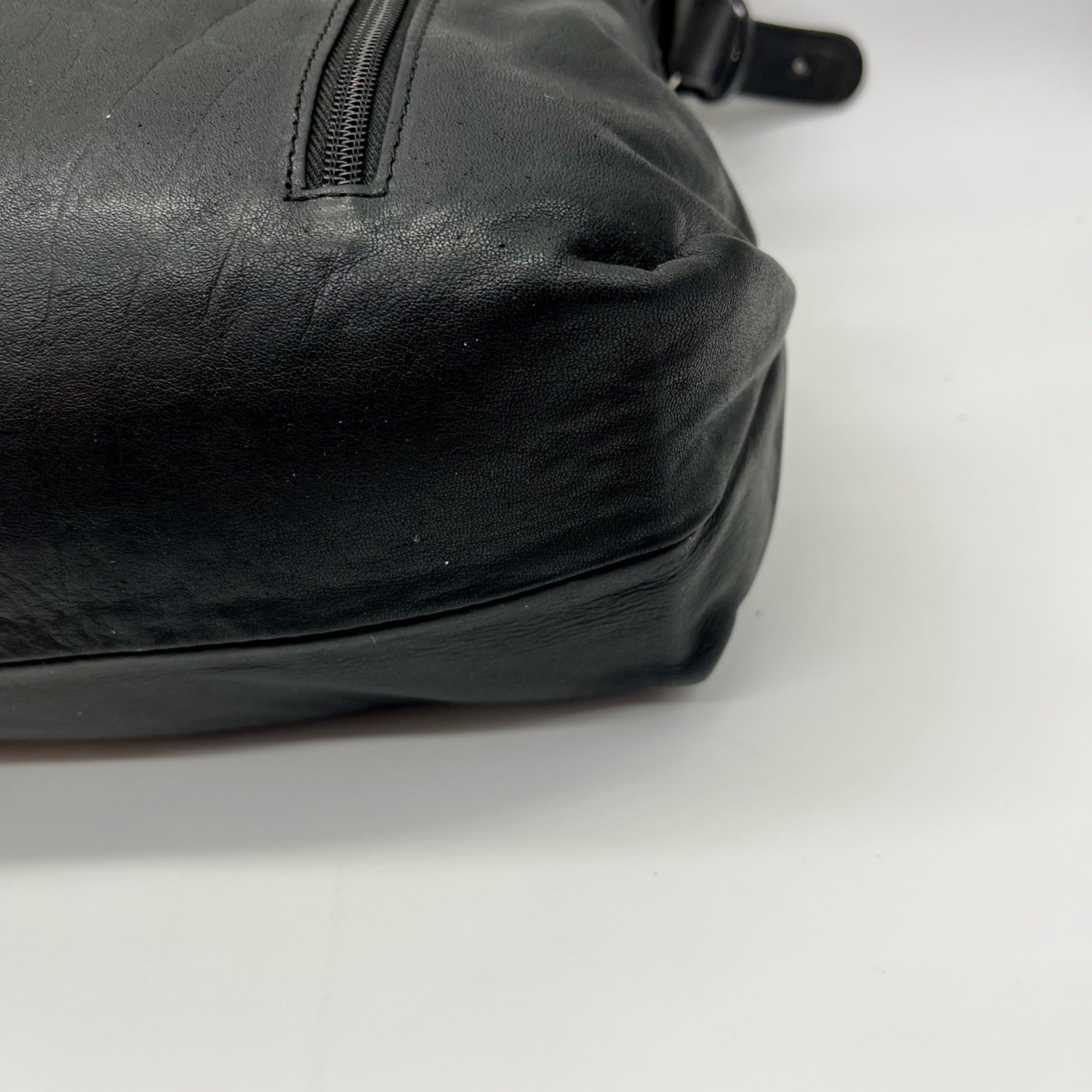 Franklin Covey Black Leather Veronica Shoulder Bag