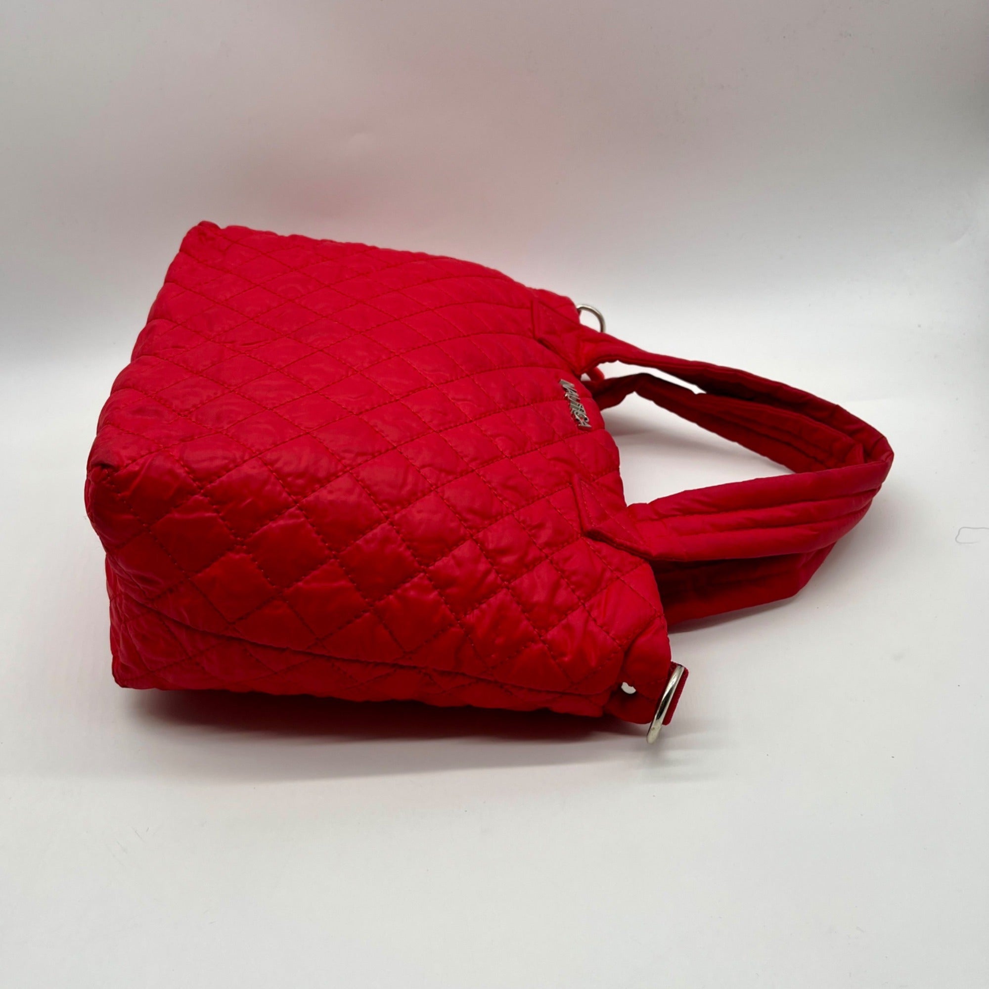 Nautica Red Quilted Satchel Crossbody Tote Bag