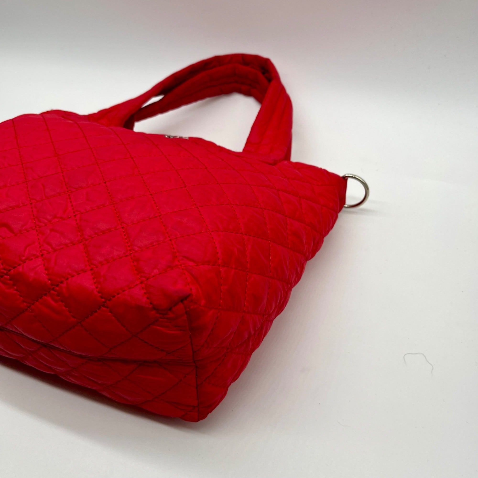 Nautica Red Quilted Satchel Crossbody Tote Bag