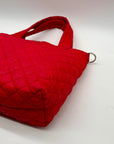 Nautica Red Quilted Satchel Crossbody Tote Bag