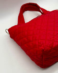 Nautica Red Quilted Satchel Crossbody Tote Bag
