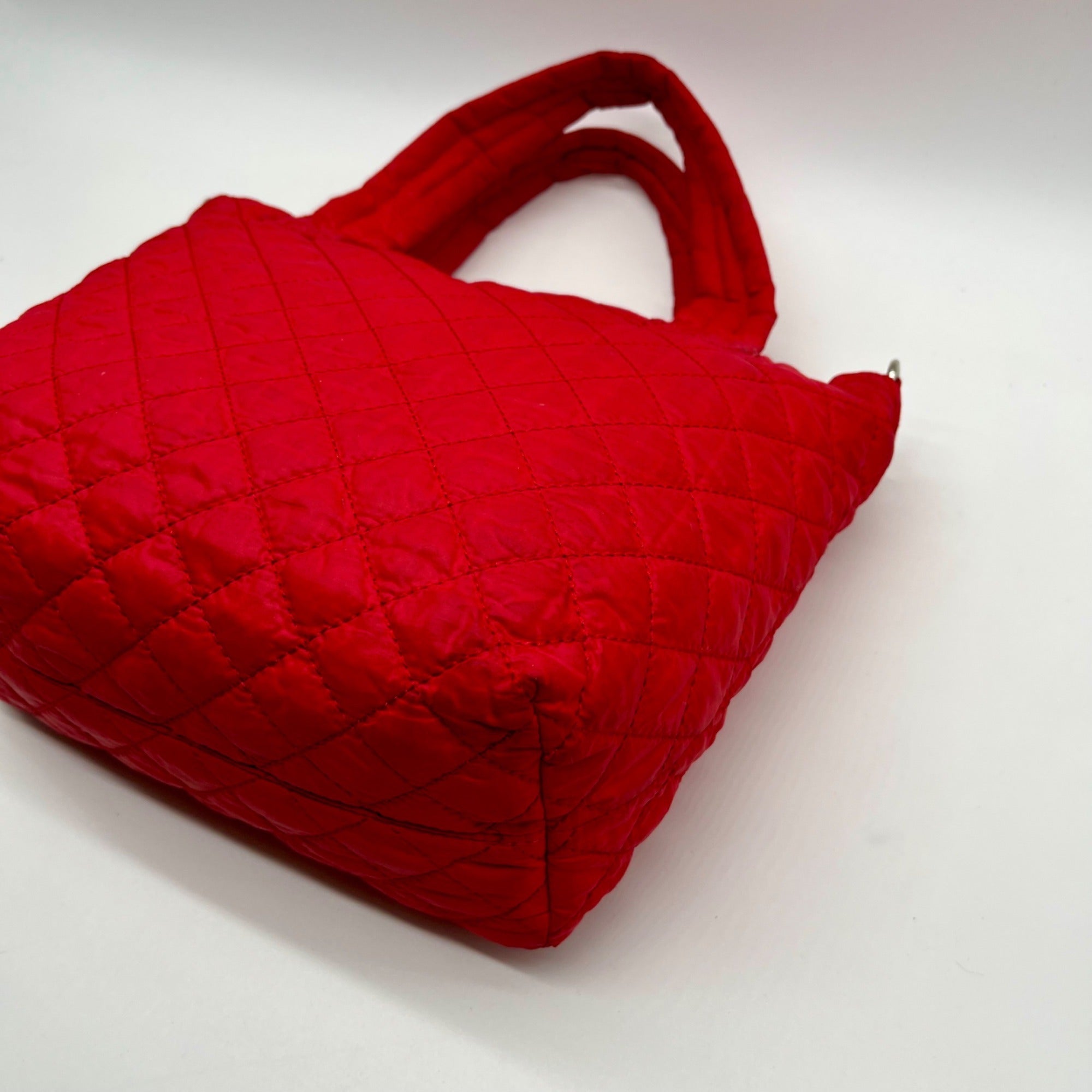 Nautica Red Quilted Satchel Crossbody Tote Bag