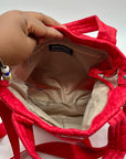 Nautica Red Quilted Satchel Crossbody Tote Bag