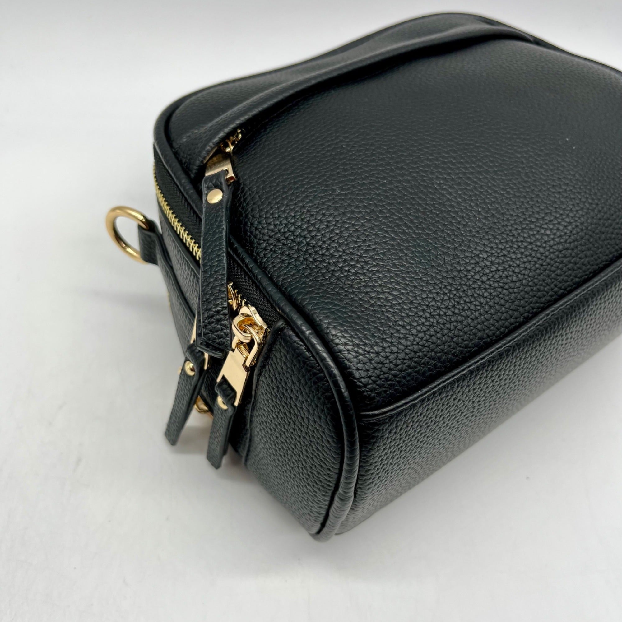 Madison West Black Leather Crossbody Bag