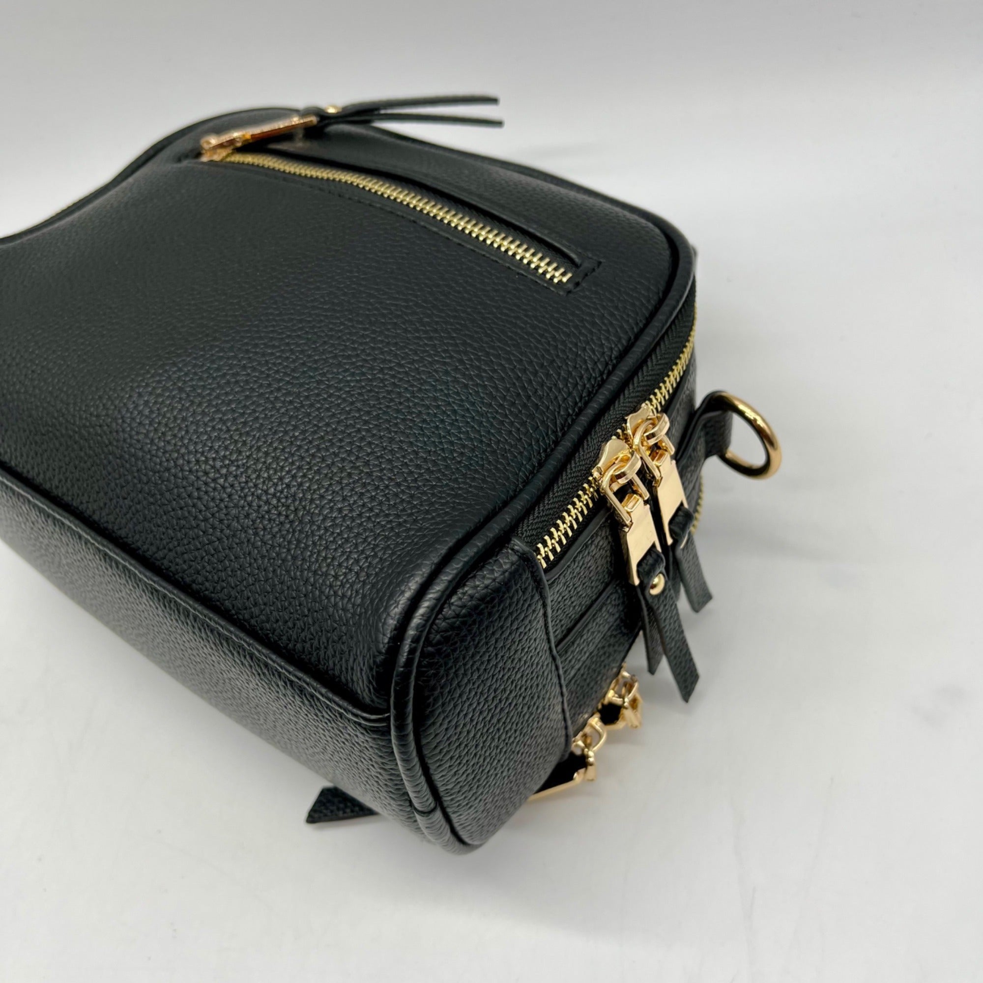 Madison West Black Leather Crossbody Bag