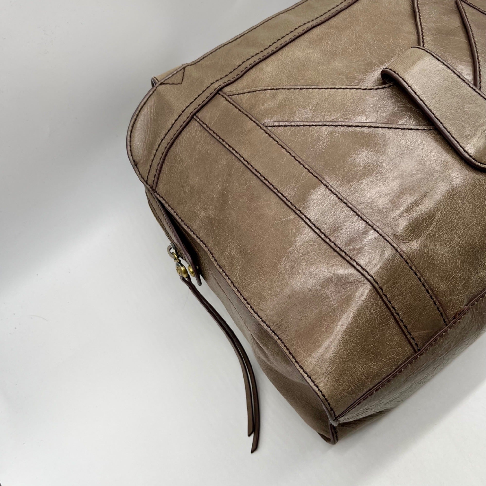 Hobo Gray leather Shoulder Bag