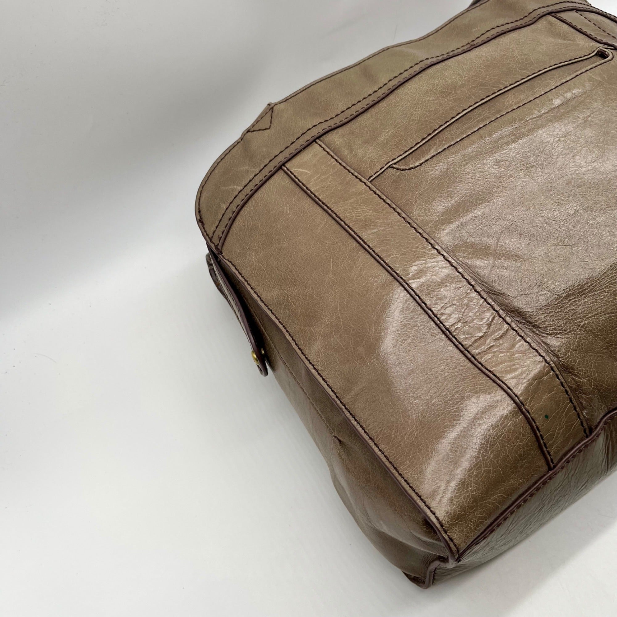 Hobo Gray leather Shoulder Bag