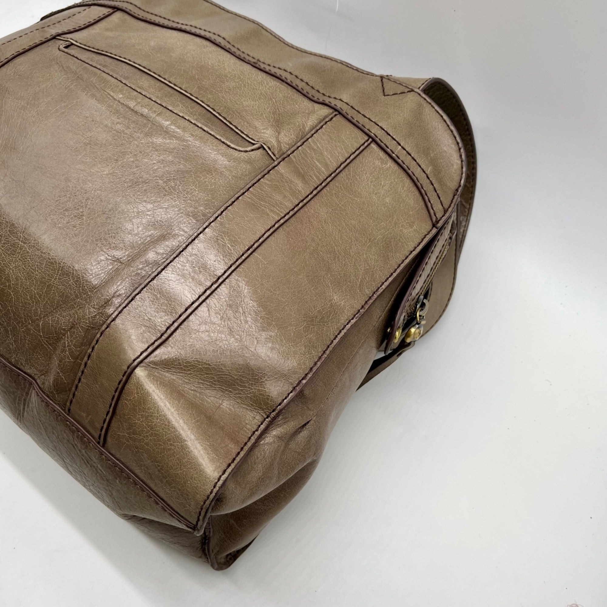 Hobo Gray leather Shoulder Bag