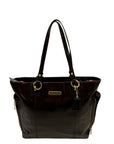 Coach Brown Patent Leather Zipper Bag F20432