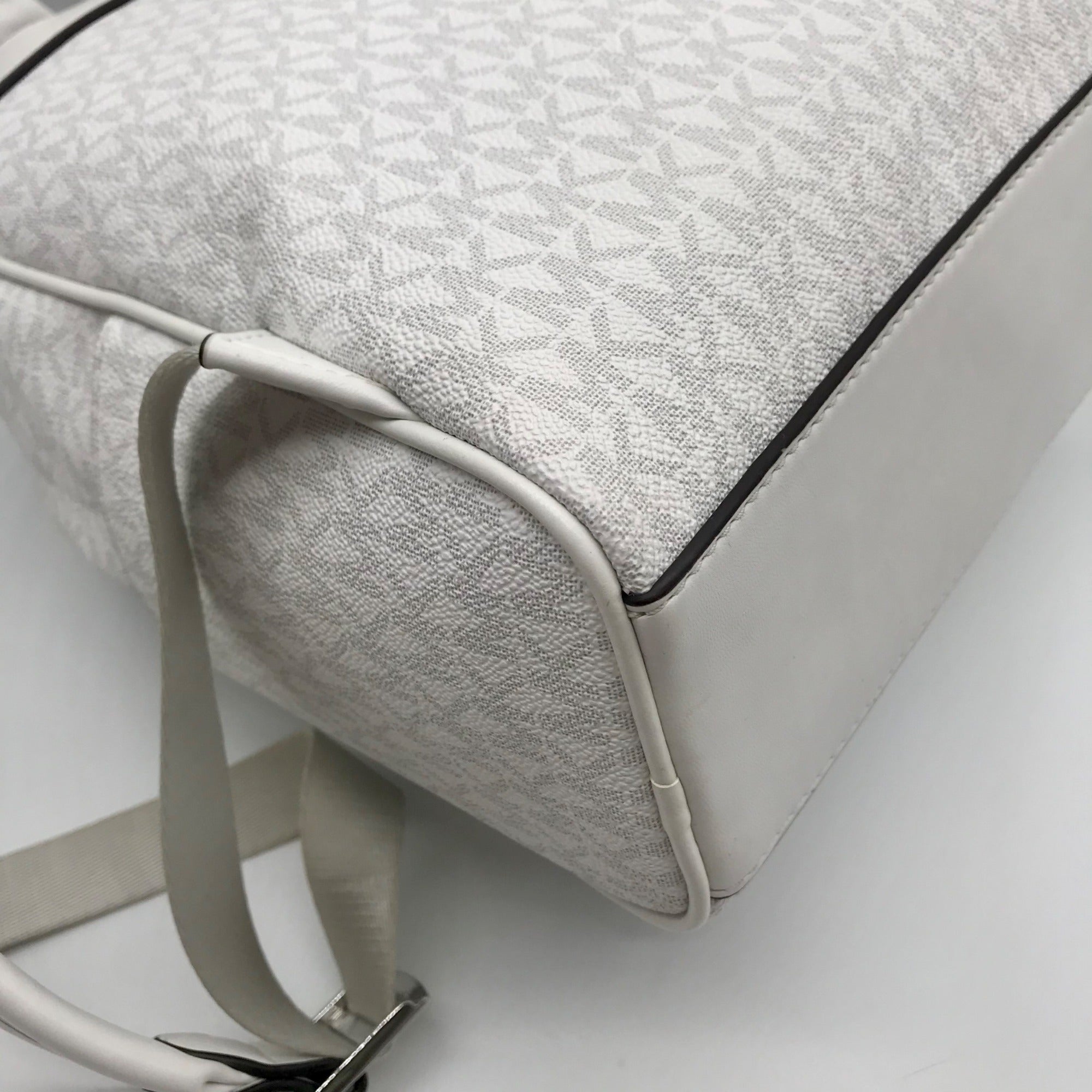 Michael Kors Optic White Coated Canvas Bex Medium Backpack