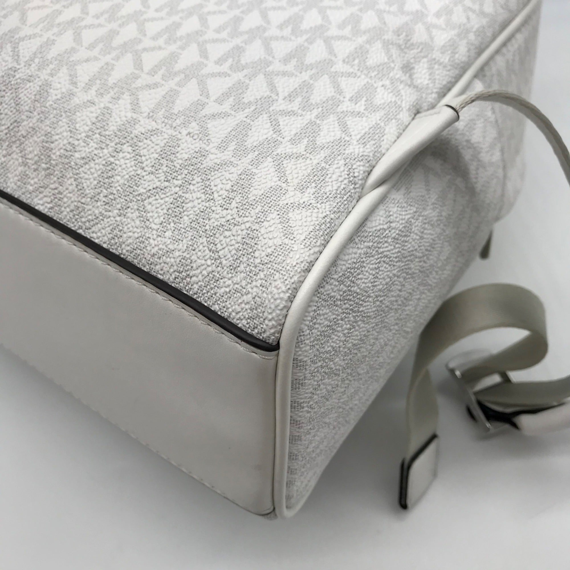 Michael Kors Optic White Coated Canvas Bex Medium Backpack
