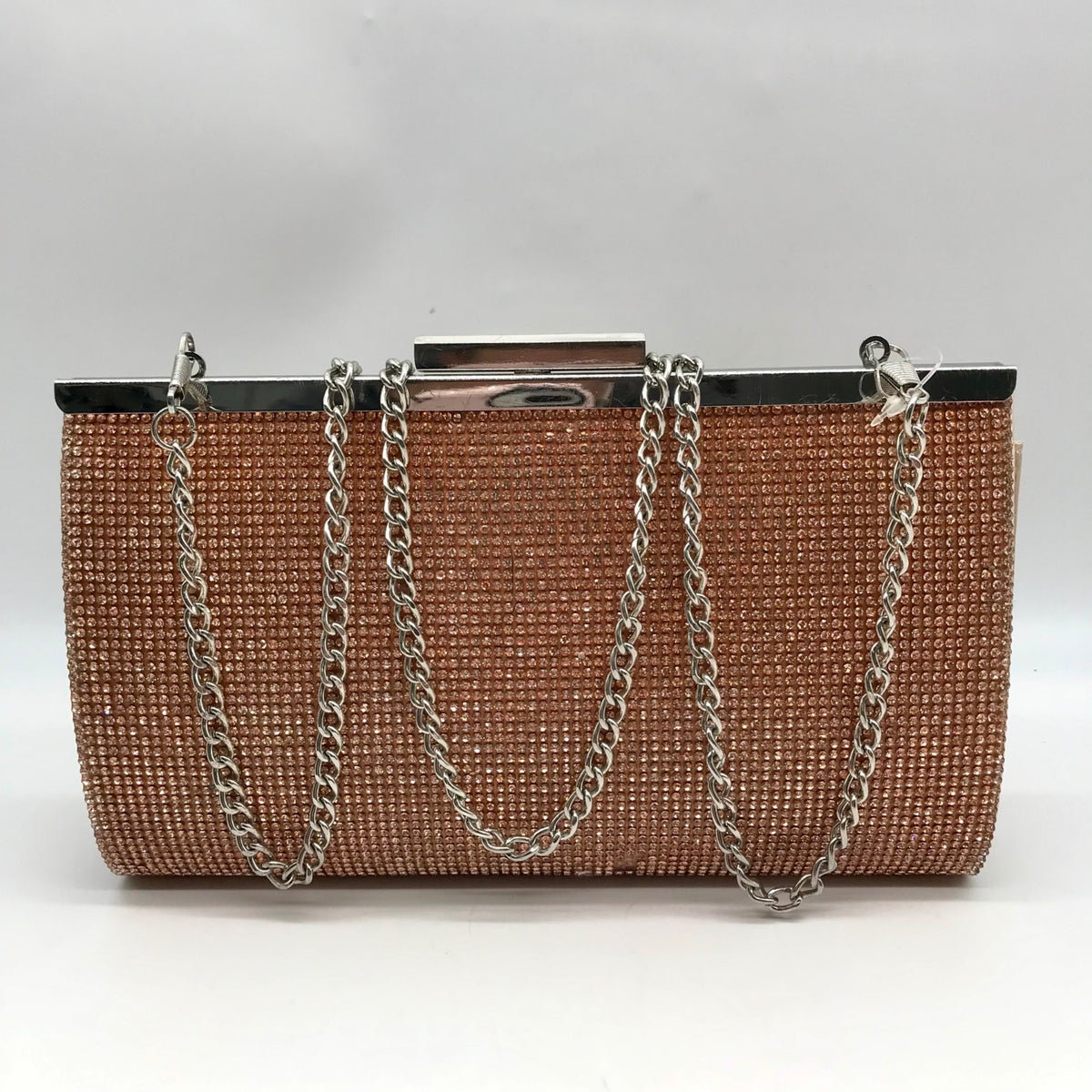 Nina Rose Gold Crystal Frame Clutch