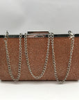 Nina Rose Gold Crystal Frame Clutch