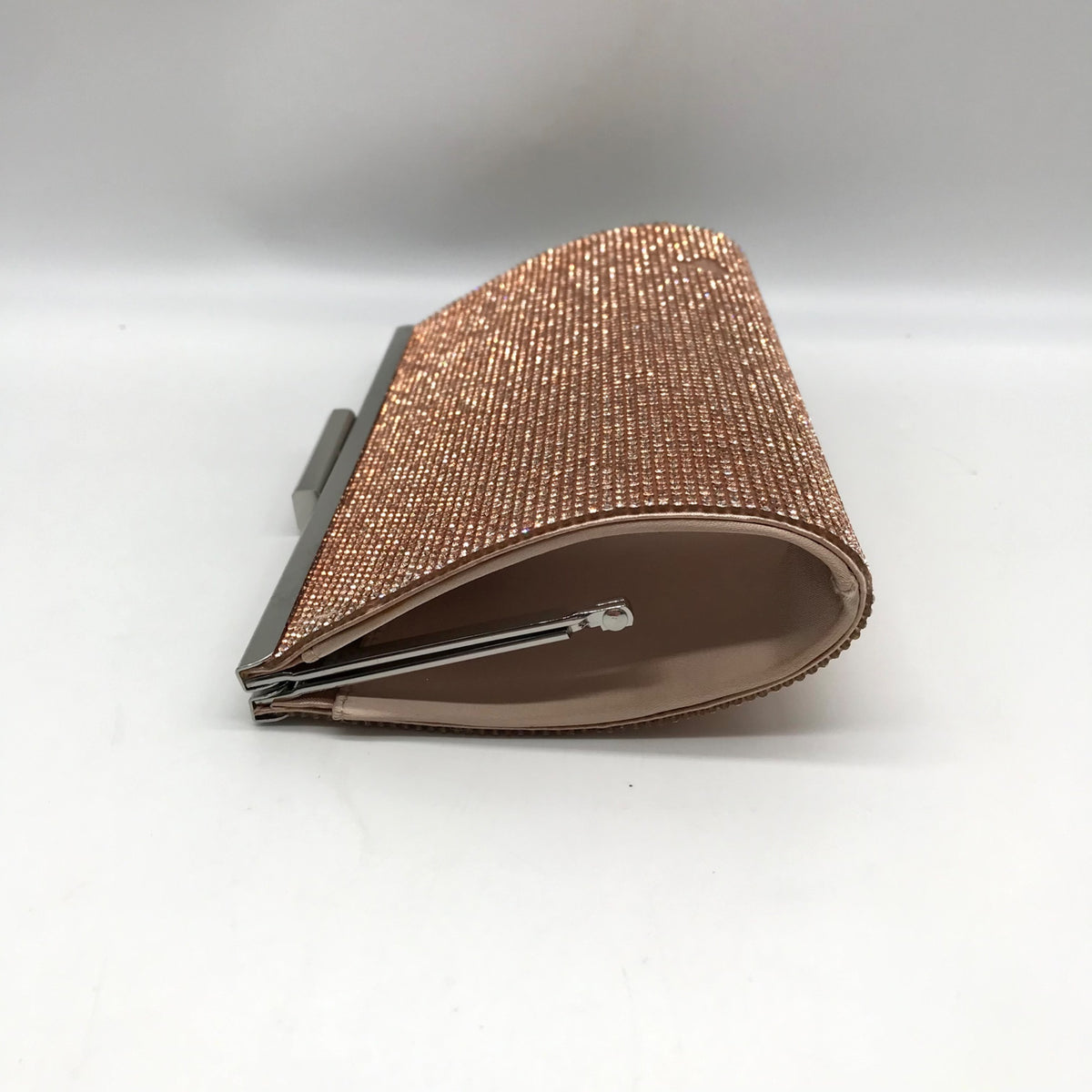 Nina Rose Gold Crystal Frame Clutch