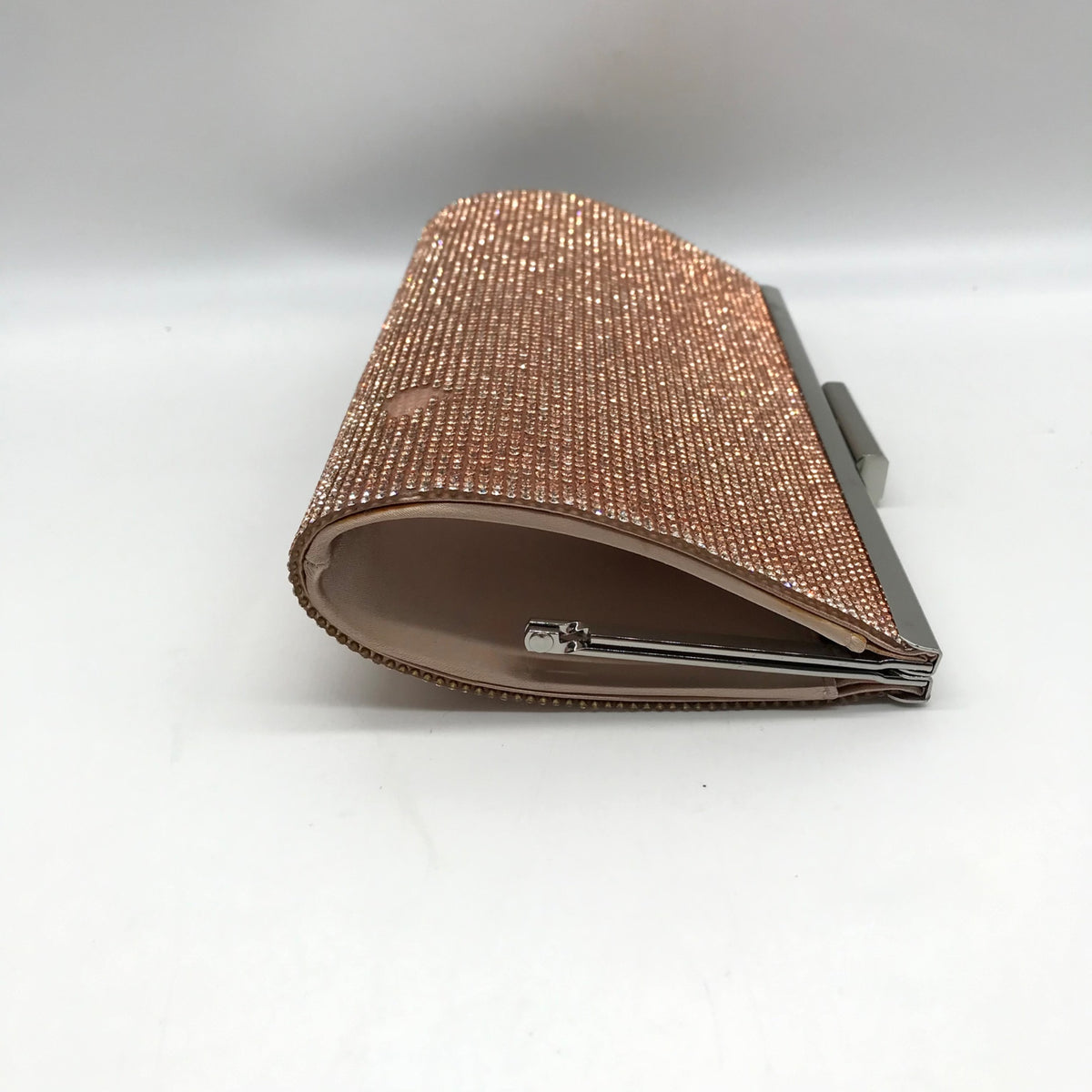 Nina Rose Gold Crystal Frame Clutch