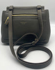 Salvatore Ferragamo Gray Pebbled Leather Gancio Crossbody