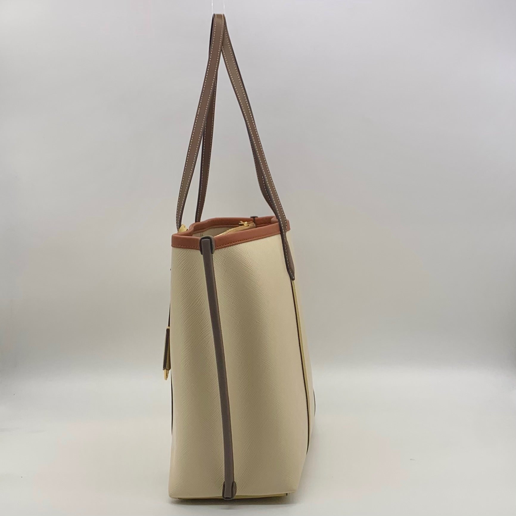 Tory Burch Tan Leather Perry Triple-Compartment Tote