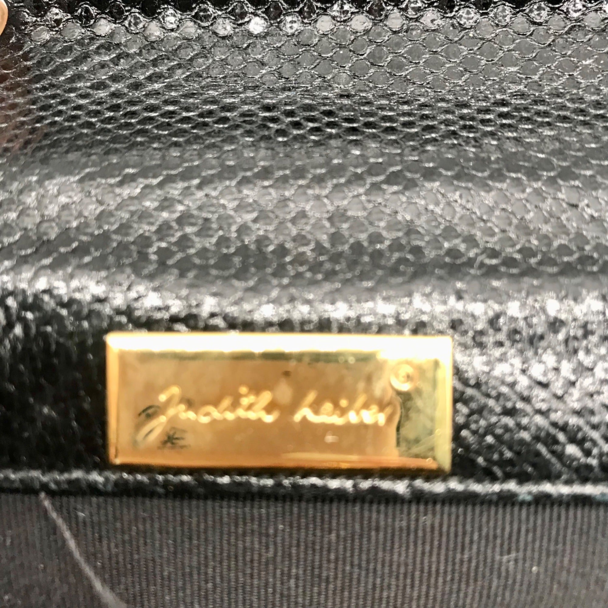 Judith Leiber Black Snakeskin Evening Convertible Crossbody Bag