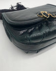Judith Leiber Black Snakeskin Evening Convertible Crossbody Bag