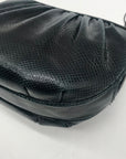 Judith Leiber Black Snakeskin Evening Convertible Crossbody Bag