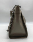 Tory Burch Taupe Patent Leather Britten Slouchy Shoulder Bag With Wallet