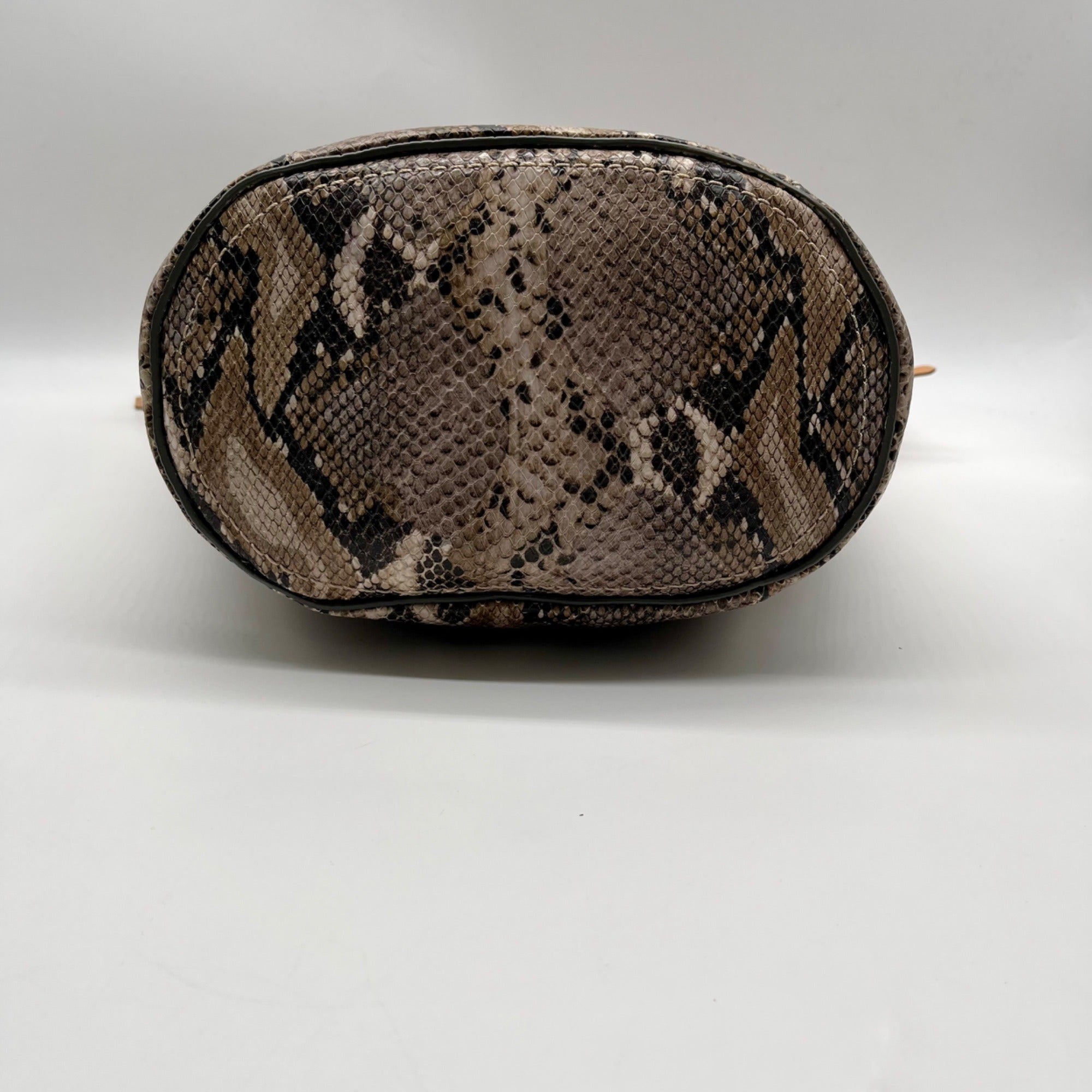 Cole Haan Python-Embossed Tan Leather Hobo Shoulder Bag