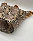 Cole Haan Python-Embossed Tan Leather Hobo Shoulder Bag