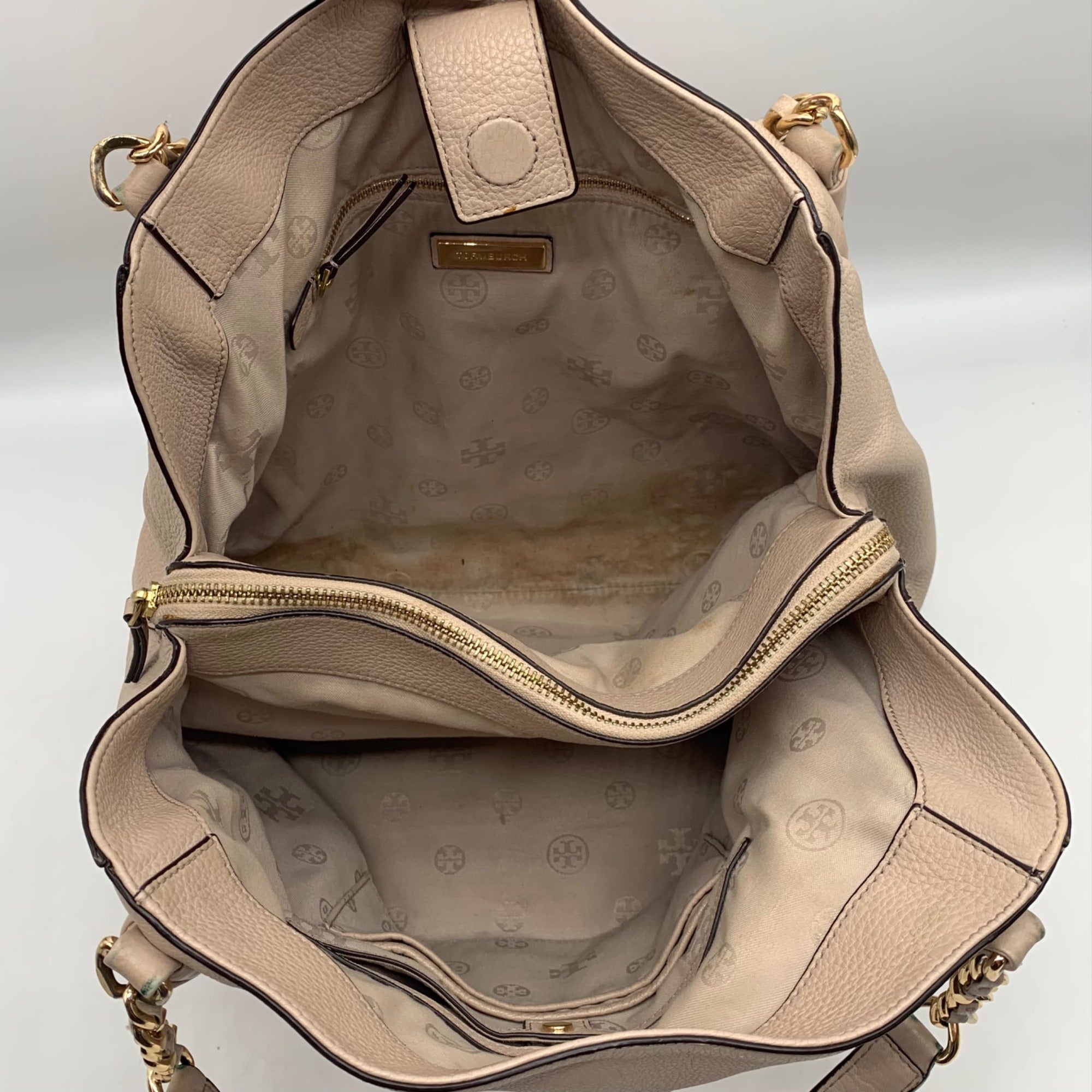 Tory Burch Bedrock Beige Harper Tote Bag