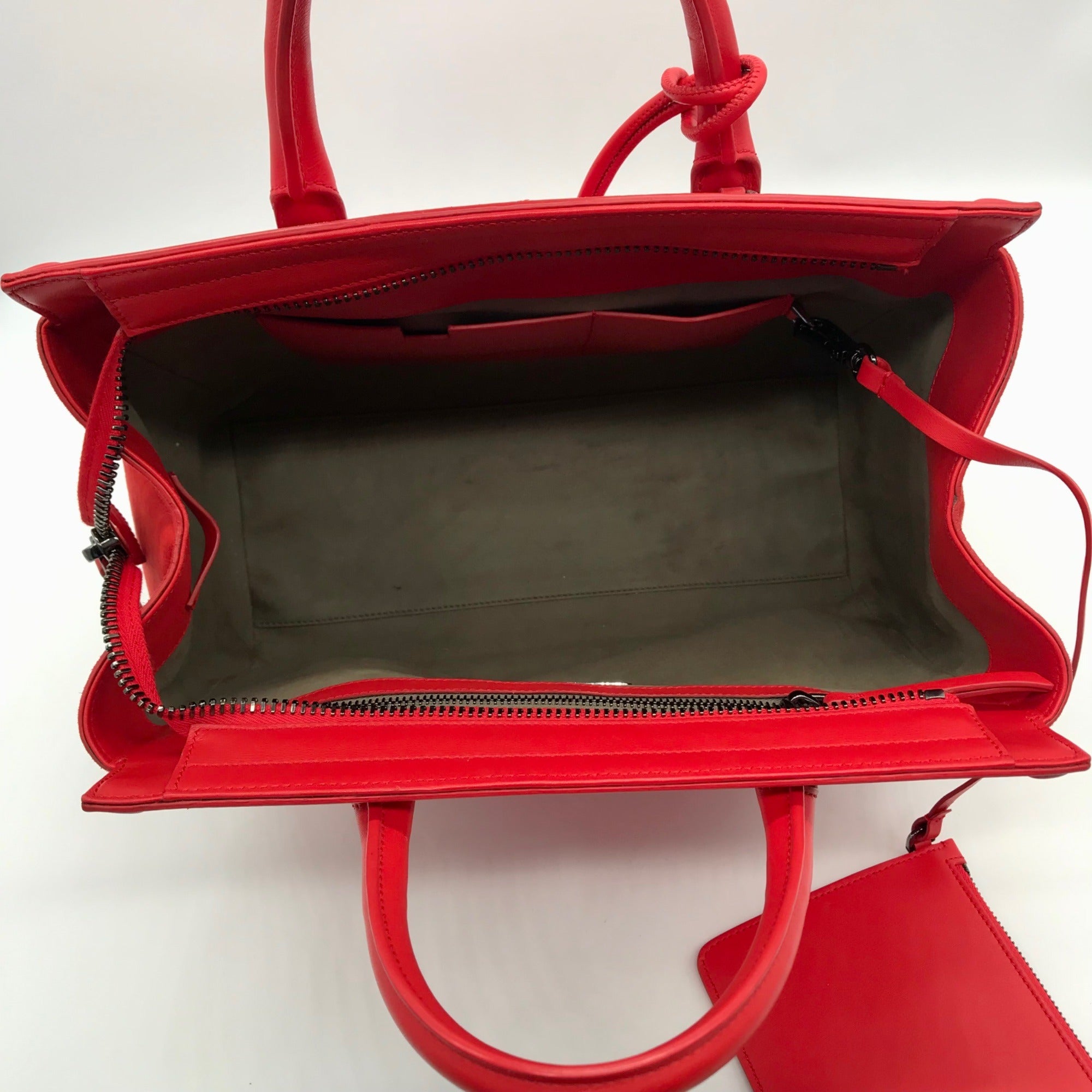 Alexandra Clancy Large Red Leather Satchel