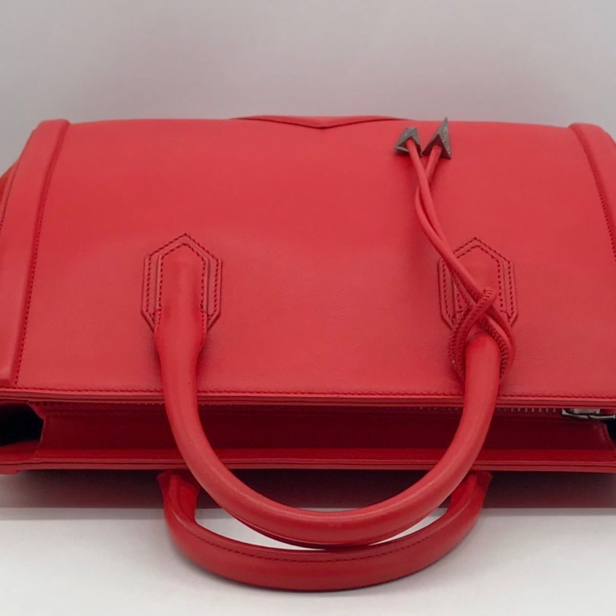 Alexandra Clancy Large Red Leather Satchel