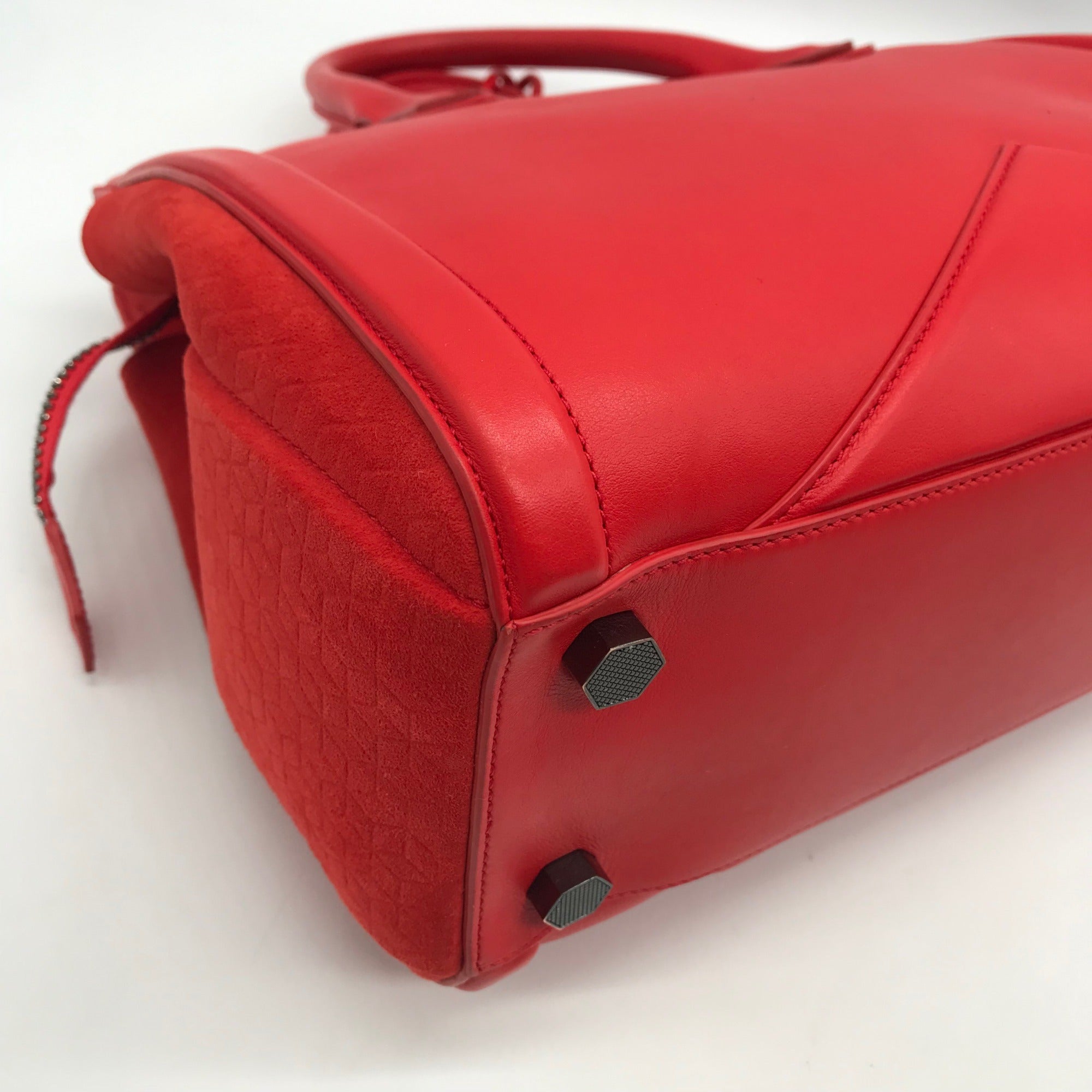 Alexandra Clancy Large Red Leather Satchel