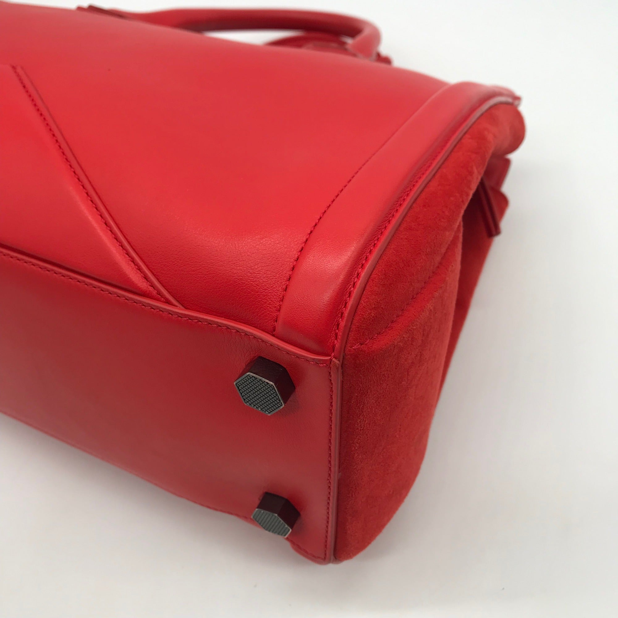 Alexandra Clancy Large Red Leather Satchel