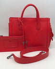 Alexandra Clancy Large Red Leather Satchel