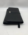 Dockers Black Leather Double Snap Tri-Fold Wallet