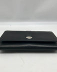 Dockers Black Leather Double Snap Tri-Fold Wallet