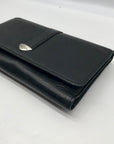 Dockers Black Leather Double Snap Tri-Fold Wallet