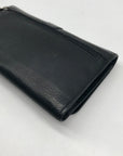 Dockers Black Leather Double Snap Tri-Fold Wallet