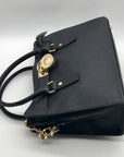 Michael Kors Black Saffiano Leather Hamilton Satchel And Pouch
