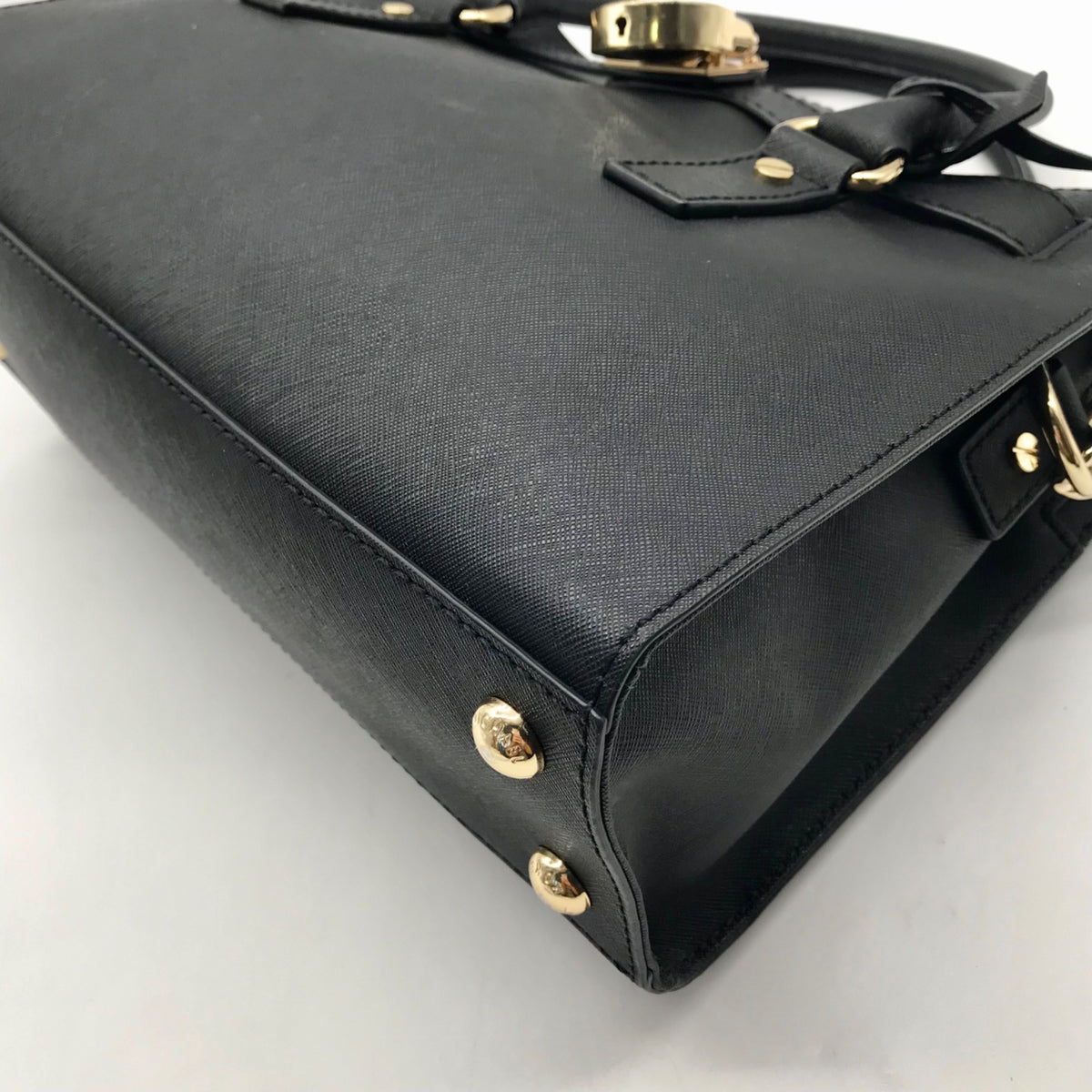 Michael Kors Black Saffiano Leather Hamilton Satchel And Pouch