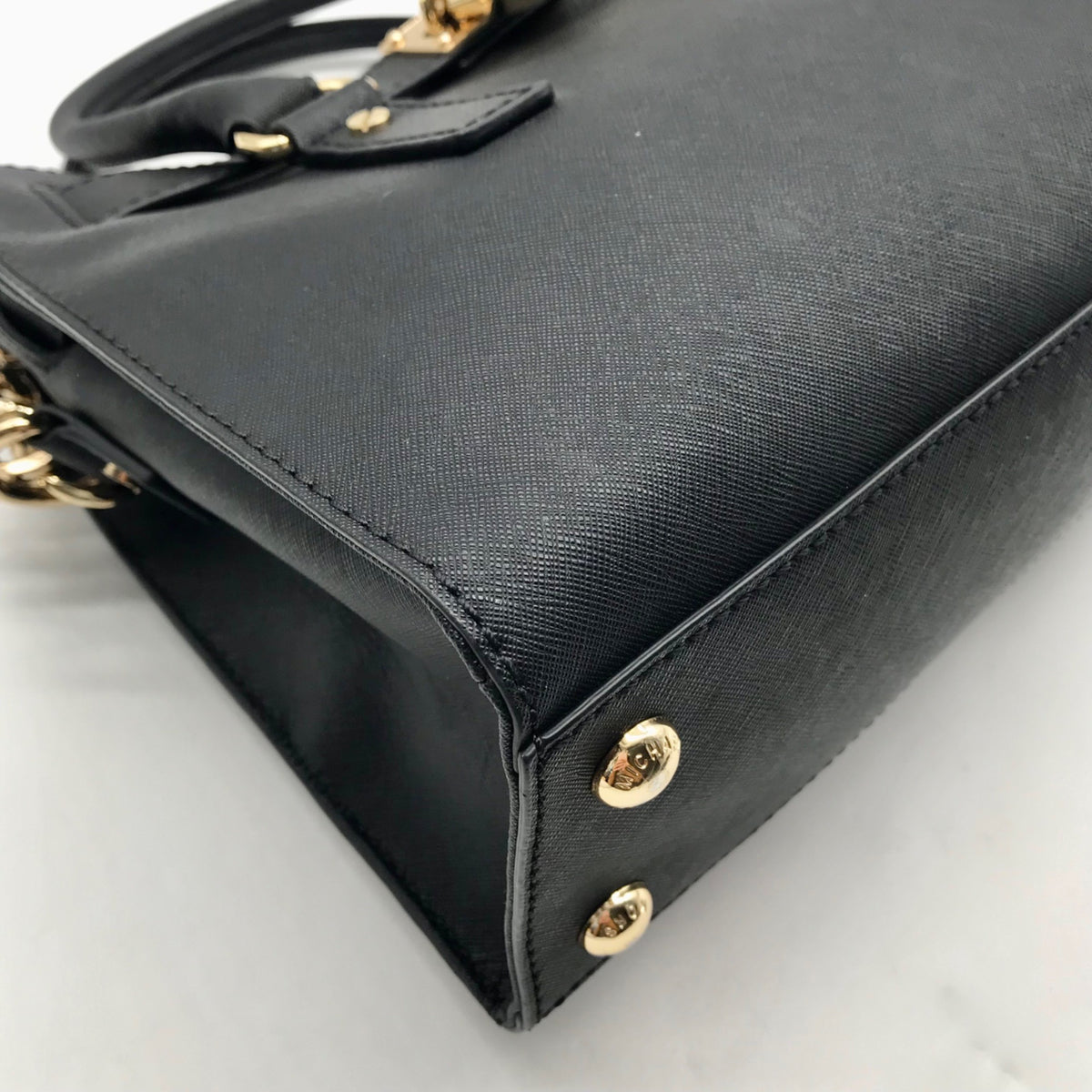 Michael Kors Black Saffiano Leather Hamilton Satchel And Pouch