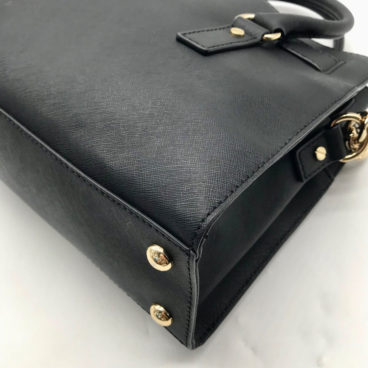 Michael Kors Black Saffiano Leather Hamilton Satchel And Pouch