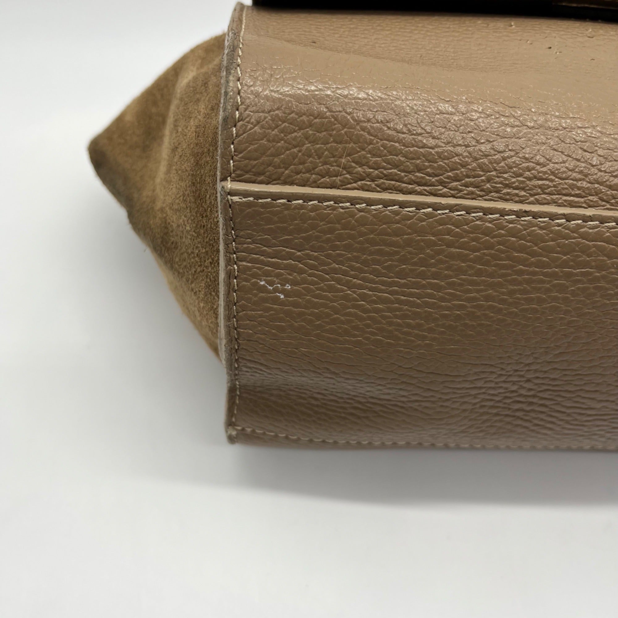 Vera Pelle Brown Leather &amp; Suede Satchel Bag