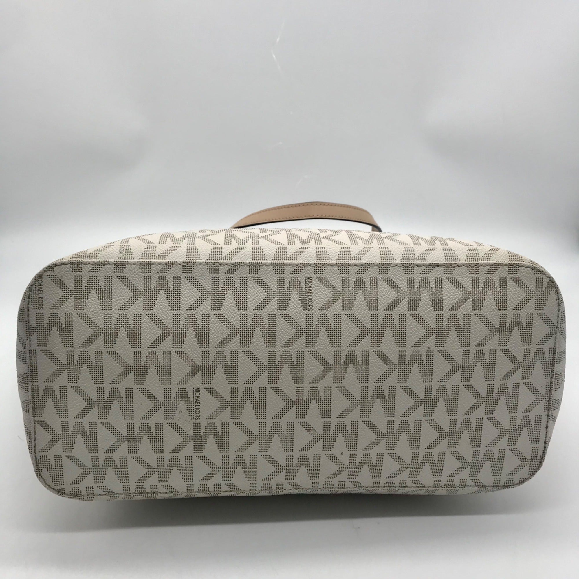 Michael Kors Cream Faux Leather Jet Set Travel Size Tote Bag